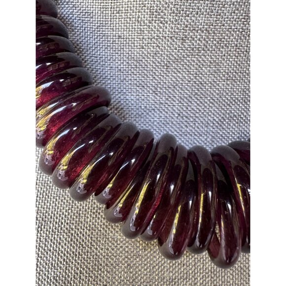 Vintage Style Chunky Purple Glass Bead Statement Necklace - Picture 3 of 7